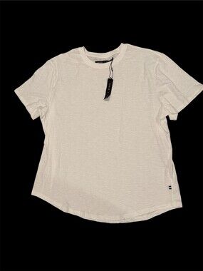 Edgar + Ash Slub Curved Hem T-Shirt Ivory Men's Tee